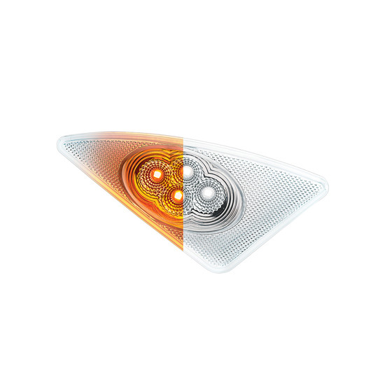 Passenger Side Double Fury LED Fender Signal Light W/ Amber & White LED For Kenworth T660