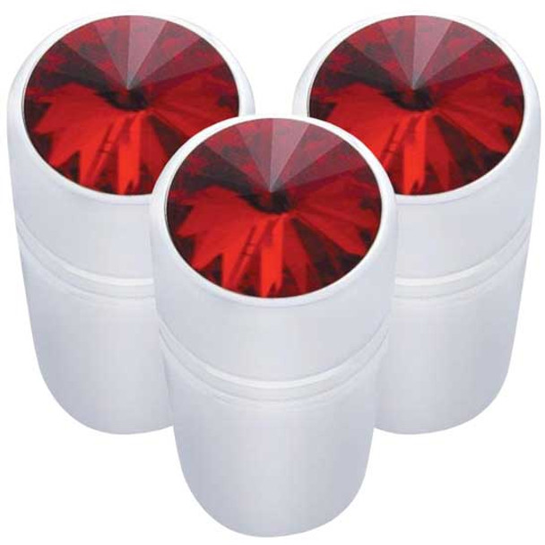 Chrome Mini Toggle Extension With Red Jewel  For Peterbilt (Pack Of 3)