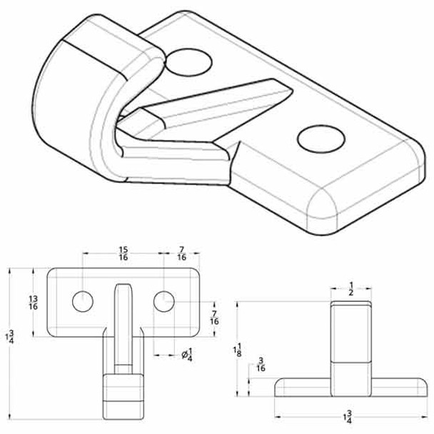 Chrome Sun Visor Hooks For Kenworth K100C, K100, K00E, T2000, T600, T600B, T800, W900 - Pair