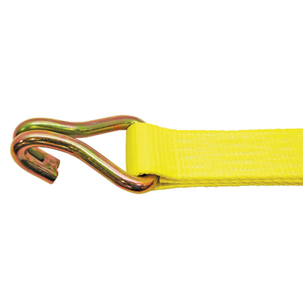 3 Inch X 27 Ft Winch Strap With #619 J Hook Assembly- 5400 Lb WLL