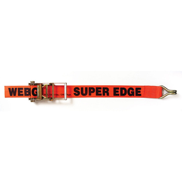 4 Inch X 30 Ft Super Edge Ratchet Strap With #619 J Hook- 5400 Lb WLL