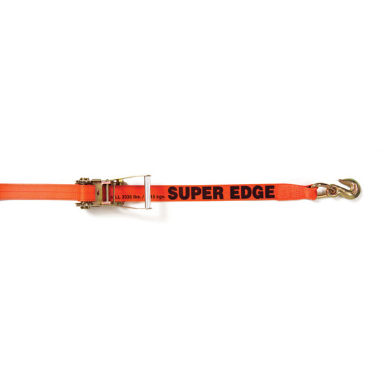 2 Inch X 30 Ft Super Edge Ratchet Strap With #416 Grab Hook Assembly- 3335 Lb WLL