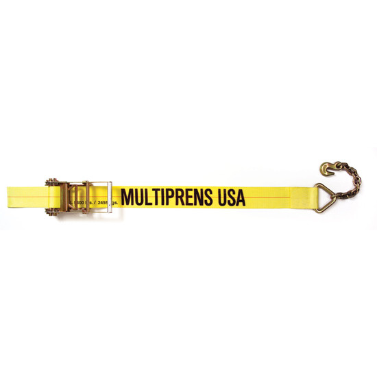 4 Inch X 27 Ft Ratchet Strap With #317 18 Inch Chain Anchor- 5400 Lb WLL