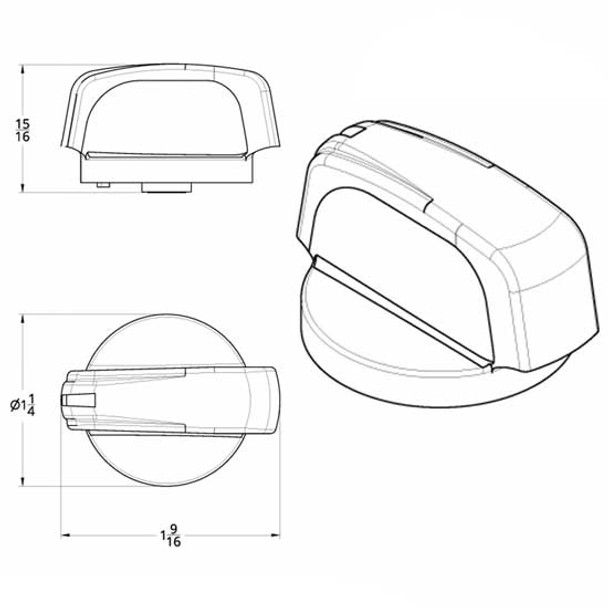 Chrome AC Control Knob For Peterbilt 330, 335, 378, 379, 386, 388 & 389