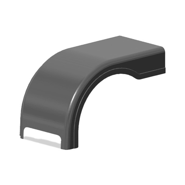Passenger Side Fiberglass Gray Gel Coat Half Fender
