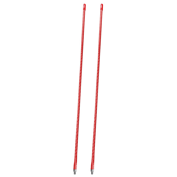 Red 4 Foot Fiberglass Whip Antenna- Pair