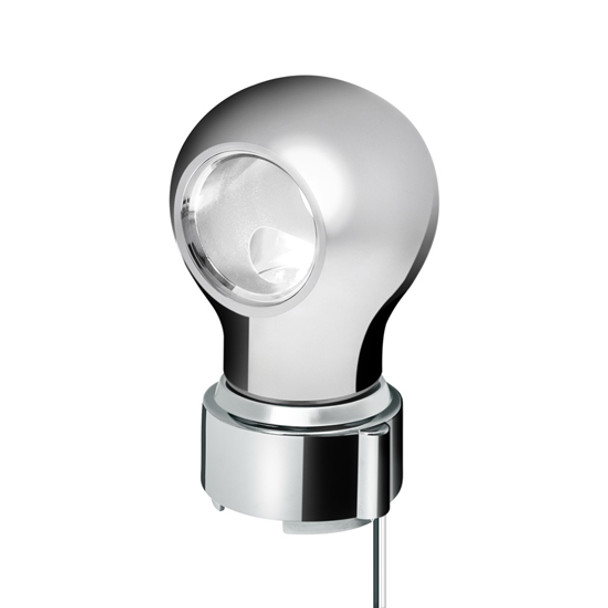 Thread- On Charlotte Style Gearshift Knob Adapter W/ White LED- Chrome For Eaton- Fuller 9/10 Speed