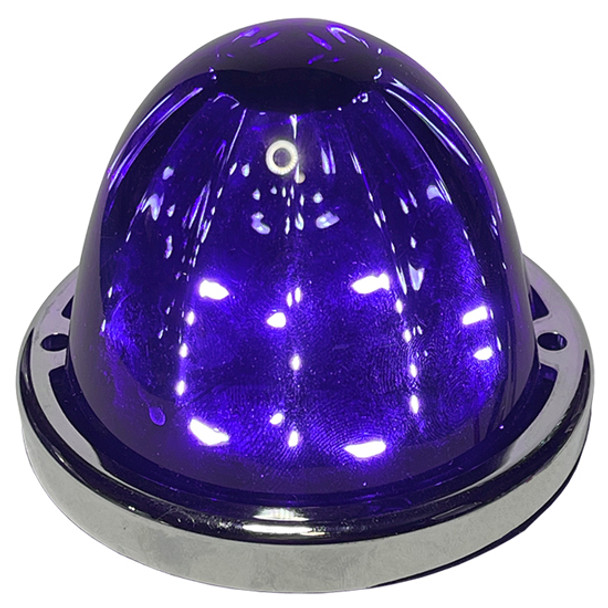 3.5 Inch Glass Surface Mount Watermelon Light - Purple LED By Valley Chrome