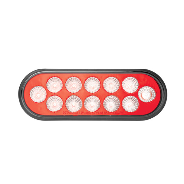 Oval Dual Revolution Stop/ Turn/ Tail and Back Up Light-  Red to White LED Light