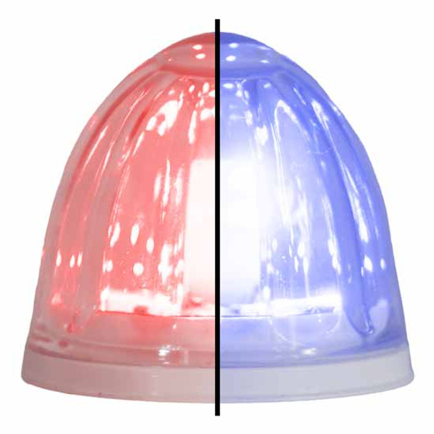 2 Inch Glass Watermelon 4 Wire Dual Tone LED Lights- Red- Blue LED/ Clear Lens By Legendary