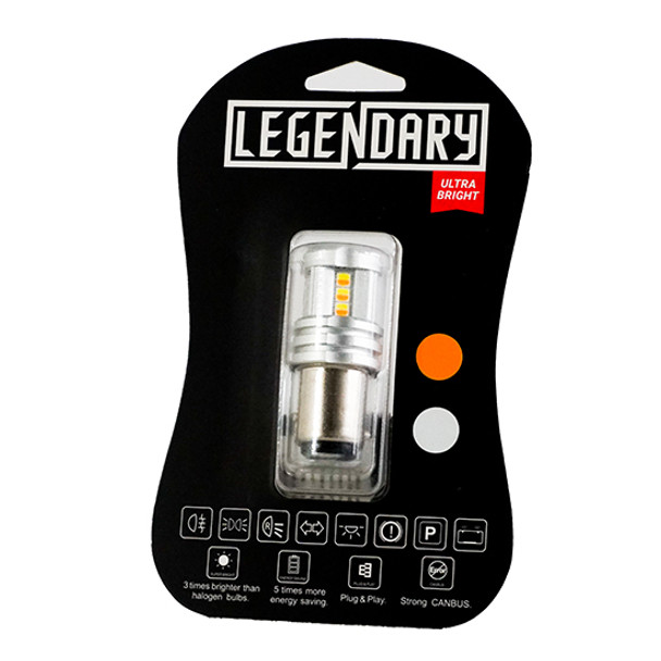 15 Diode Amber- White 1157 LED Bulb By Legendary