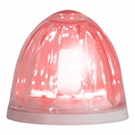 2 Inch Glass Watermelon Red- Clear W/ 3 Wire LED Light By Legendary