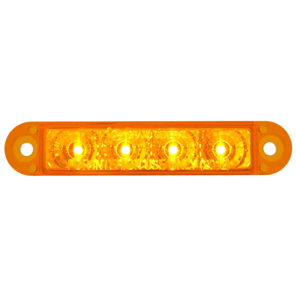 3-1/2 Inch Flush Mount Light Bar , 3 Wire - Amber LED / Amber Lens