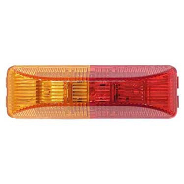 4 X 1.25 Inch Rectangle Marker/ Clearance LED Light- Amber & Red LED/ Amber & Red Lens