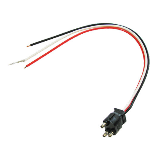 3 Wire Straight Pigtail With PL-3 Plug- 10 Inch Leads
