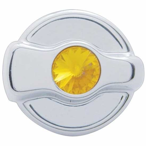 Chrome AC Control Knob W/ Amber Jewel  For Peterbilt