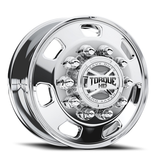 22.5 X 8.25 Inch Polished Aluminum Luxe Steer/ Inside Drive Wheel 22.5 X 8.25 Inch Polished Aluminum Luxe Steer/ Inside Drive Wheel