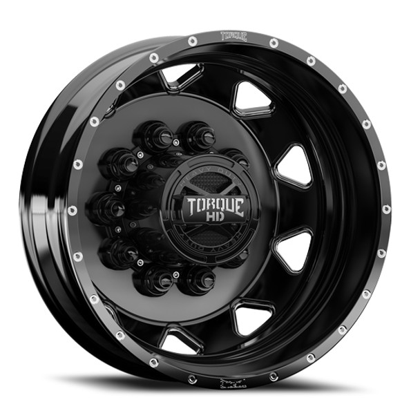 24.5 X 8.25 Inch Gloss Black Aluminum Haulin’ Outside Drive Wheel W/ Milled Lip