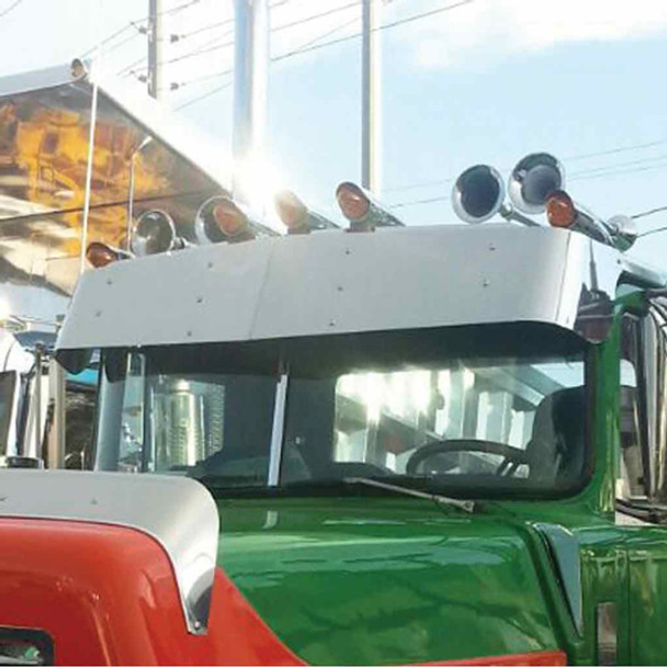 12 Inch Stainless Steel Drop Visor W/ Brackets Fits Mack