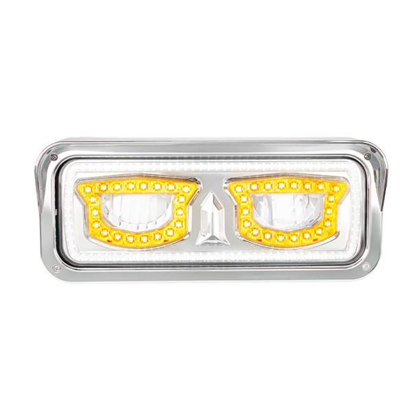 Driver Side Chrome High Power LED Headlight W/ Turn Signal & Position Light Fits Freightliner, Kenworth & Peterbilt