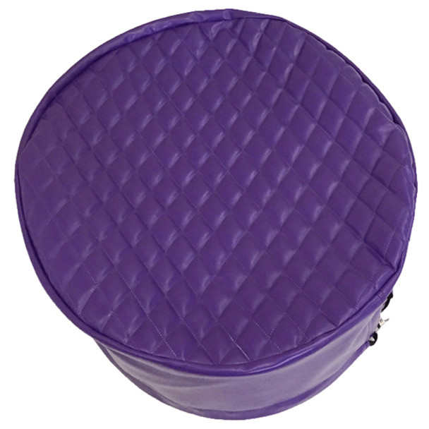 Dark Purple Quilted Vinyl End Covers For 26 Inch Diameter Tanks W/ 3 Inch Sleeve By Robert James Fits Peterbilt