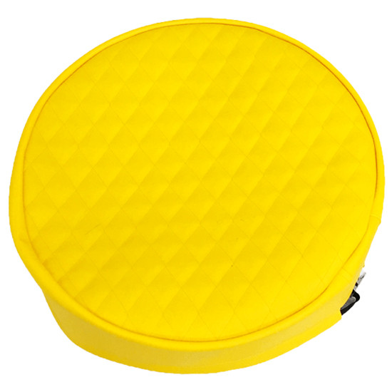 Yellow Quilted Vinyl End Covers For 26 Inch Diameter Tanks W/ 12 Inch Sleeve By Robert James Fits Peterbilt