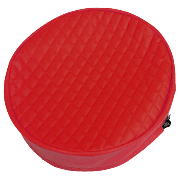 Red Quilted Vinyl End Covers For 28 Inch Diameter Tanks By Robert James Fits Peterbilt