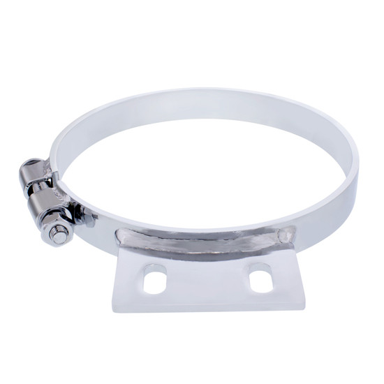 7 Inch Chrome Narrow Style Cab Exhaust Clamp W/ Flange Fits Peterbilt