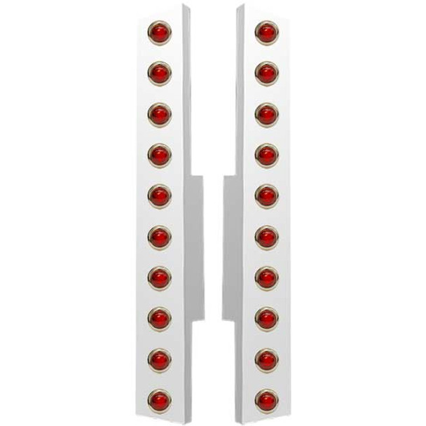Valley Chrome Stainless Steel Rear Air Cleaner Light Box Kit W/ 20 Red Bullseye Lights Fits Peterbilt 377, 378, 379 Valley Chrome Stainless Steel Rear Air Cleaner Light Box Kit W/ 20 Red Bullseye Lights Fits Peterbilt 377, 378, 379