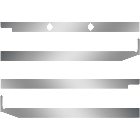 2.5 Inch Stainless Steel Blank Cab-Sleeper Panels W/ 2 Driver Side Block Heater Plug Holes Fits Peterbilt 567 SBA, 579 SBA W/ 80 Inch Sleeper W/ Extenders