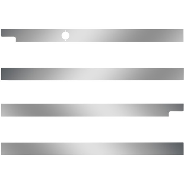 2.5 Inch Stainless Blank Cab-Sleeper Panels W/ 1 Block Heater Plug Hole Fits Peterbilt 567 SBA, 579 SBA W/ 58 Inch Sleeper W/O Extenders 2.5 Inch Stainless Blank Cab-Sleeper Panels W/ 1 Block Heater Plug Hole Fits Peterbilt 567 SBA, 579 SBA W/ 58 Inch Sleeper W/O Extenders