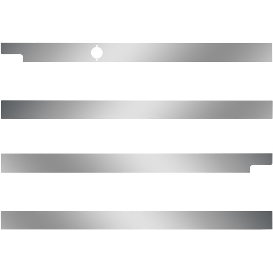 2.5 Inch Stainless Cab-Sleeper Panels W/ 1 Block Heater Plug Hole Fits Peterbilt 567 SBA, 579 SBA W/ 72 Inch Sleeper W/O Extenders