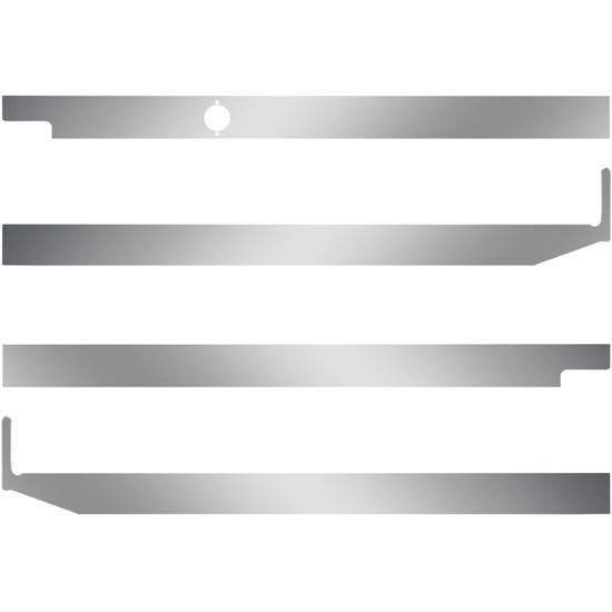 2.5 Inch Stainless Cab-Sleeper Panels W/ 1 Block Heater Plug Hole Fits Peterbilt 567 SBA, 579 SBA W/ 44 Inch Sleeper W/ Extenders