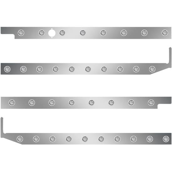 2.5 Inch Cab-Sleeper Panels W/ 36 - 3/4 Inch Amber/Clear LEDs Fits Peterbilt 567 121BBC, 579 123BBC W/ 58 Inch Sleeper W/ Extenders