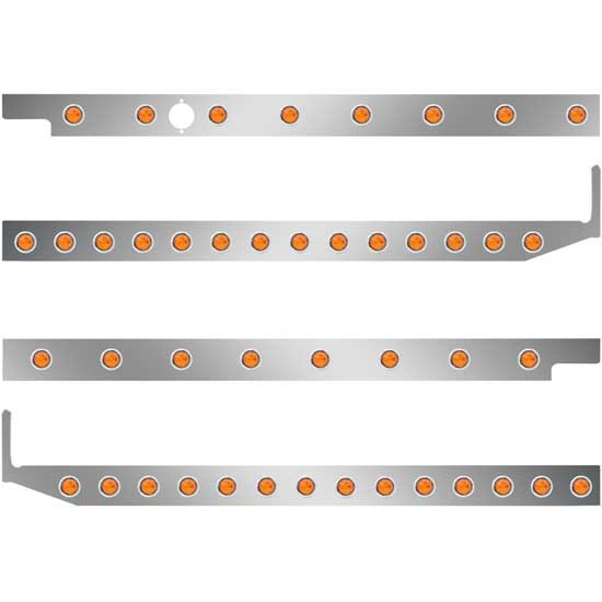 2.5 Inch Cab-Sleeper Panels W/ 42 - 3/4 Inch Amber/Amber LEDs Fits Peterbilt 567 121BBC, 579 123BBC W/ 80 Inch Sleeper W/ Extenders