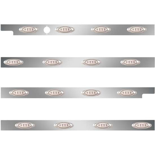 2.5 Inch Cab-Sleeper Panels W/ 16 P1 Amber/Clear LEDs Fits Peterbilt 567 121BBC, 579 123BBC W/ 58 Inch Sleeper W/O Extenders