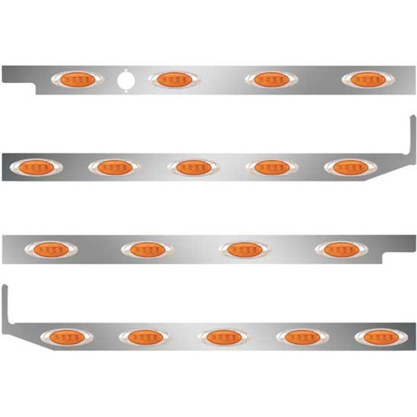 2.5 Inch Cab-Sleeper Panels W/ 18 P1 Amber/Clear LEDs Fits Peterbilt 567 121BBC, 579 123BBC W/ 58 Inch Sleeper W/ Extenders
