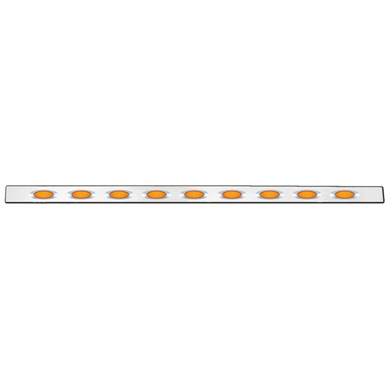 4 X 94 Inch Stainless Steel Full Under Bumper Light Bar W/ M1 Lights- Amber LED/ Amber Lens