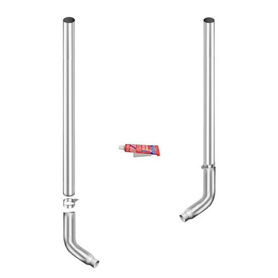 7 X 108 Inch Flat Top Exhaust Kit W/ 7- 5 Inch 68 Degree Elbows, W/ Out Tee & W/ Out Cab Brackets By Lincoln Chrome Fits Peterbilt 359