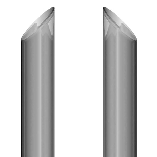 7 X 120 Inch Miter Cut Exhaust Kit W/ 7 Inch Long Drop Elbows, W/ Out Tee & 4 Cab Brackets By Lincoln Chrome Fits Peterbilt 359 Day Cab