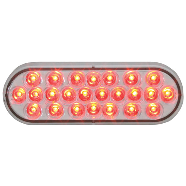 Oval Pearl Red / Clear 24-LED Sealed Light