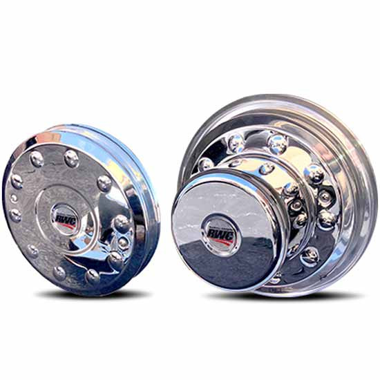 19.5 Inch Front Low Profile Hub Cover Kit Fits Ford F450, F550, International TerraStar W/ 4 X 4