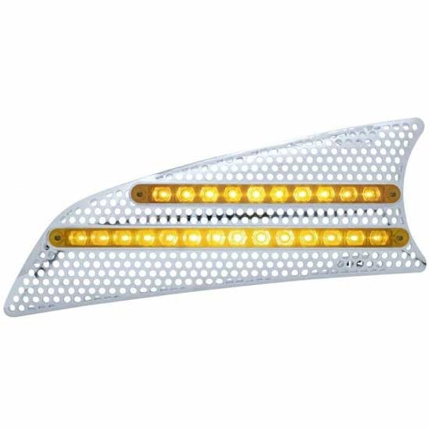 Chrome Air Intake Cover With 24 Amber LEDs Driver Side For Kenworth T660
