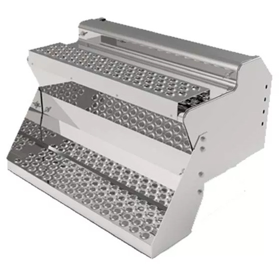 34 Inch Stainless Steel Battery Box W/ Punched Steps For Kenworth