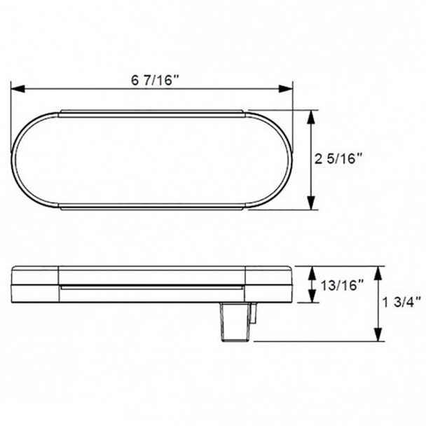 6 Inch 22 Diode Oval GLO Red LED Light Clear Lens