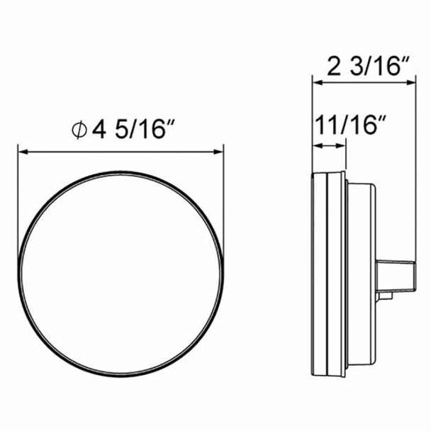 21 LED 4 Inch Round Back-Up Glo Light - White LED/ Clear Lens