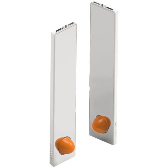 15 Inch SS Front Air Cleaner Panel Bars With Single Watermelon Lights - Amber Led / Amber Lens For Donaldson Ac For Peterbilt 367, 378, 388, 389