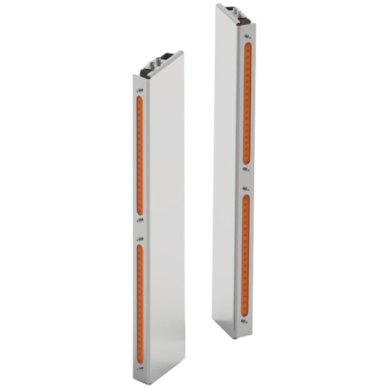 13 Inch Front Backlit Air Cleaner Bars With Amber Led / Amber Lens For Peterbilt 367, 378, 379, 388, 389 With Donaldson