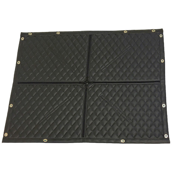 Black Quilted Vinyl Winter Front 2 Zipper For Peterbilt 367