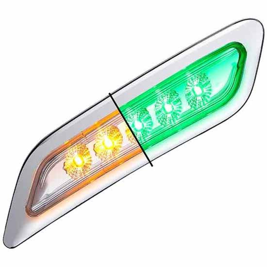 Dual Revolution Amber Turn And Marker To Green Auxiliary Door Led Light - Driver Side